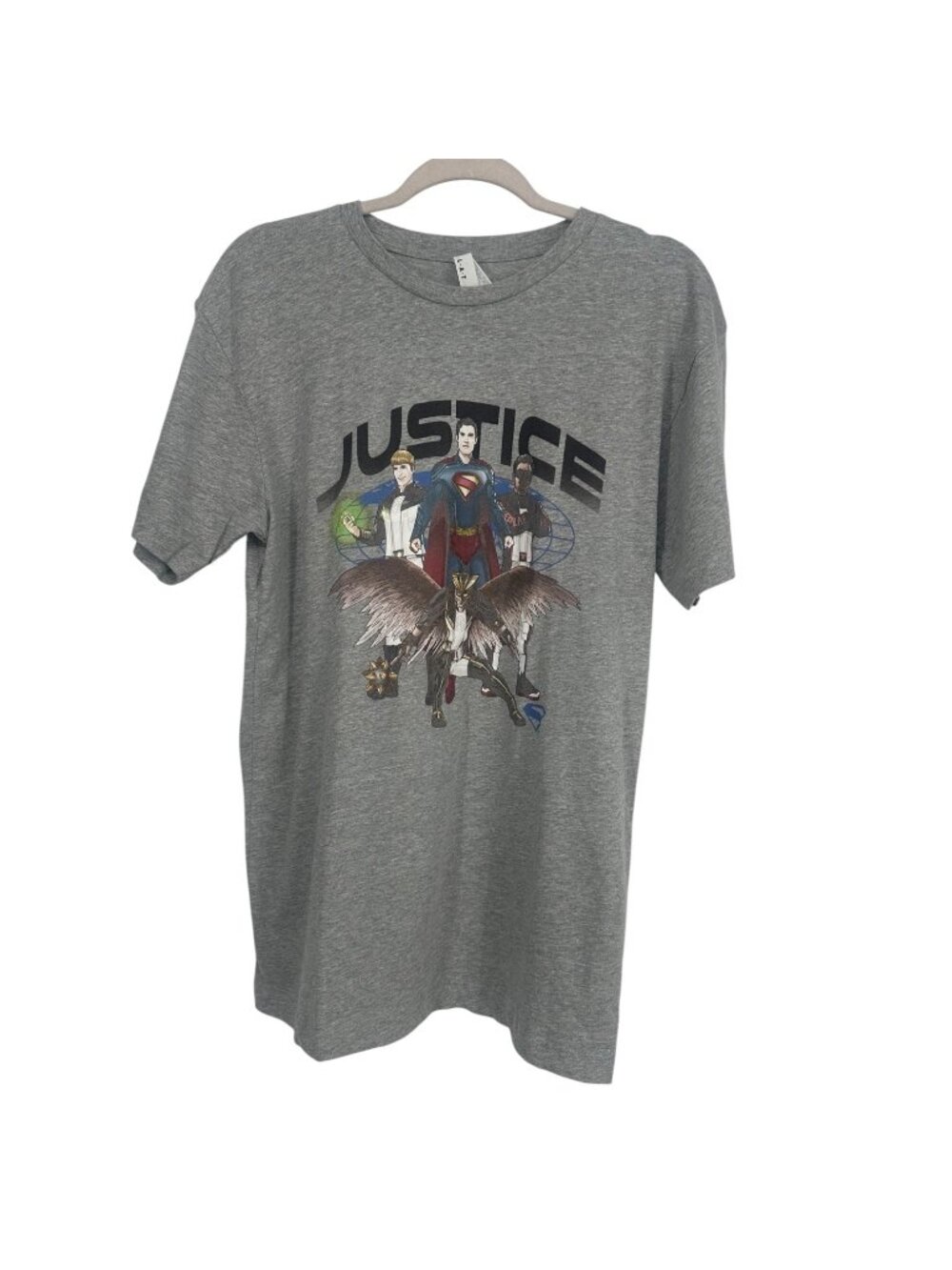 Warner Bros Studio DC Comics T-shirt Medium Gray Justice League Graphic Tee NWOT